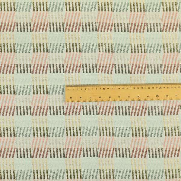 Multi Colour Geometric Stripe Pattern Upholstery Furnishing Fabric JO-1204 - Made To Measure Curtains