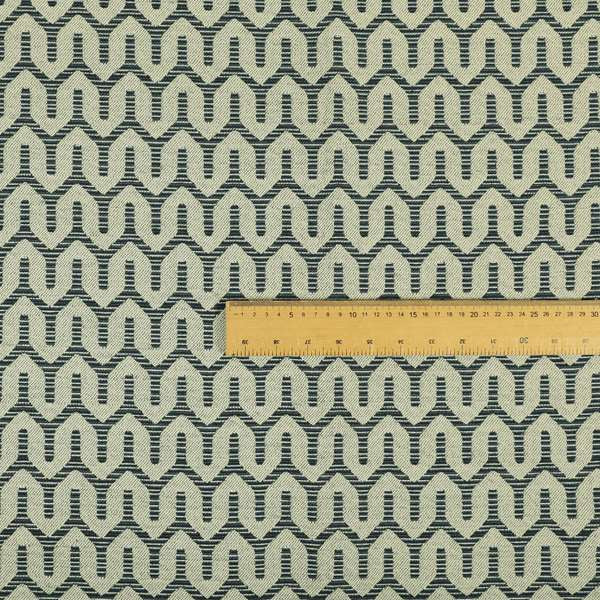 Horizontal Striped Pattern Blue Colour Chenille Furnishing Upholstery Fabric JO-1205 - Roman Blinds