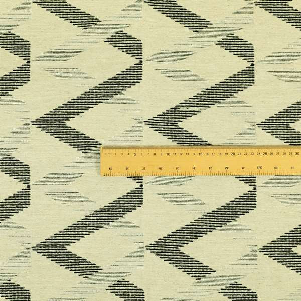 Uniform Theme Pattern Black Beige Colour Soft Chenille Furnishing Fabric JO-1212 - Roman Blinds