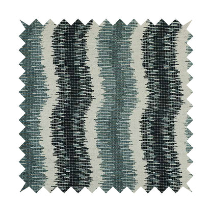 Blue Grey Colour Vertical Striped Pattern Soft Chenille Upholstery Fabric JO-1215 - Roman Blinds