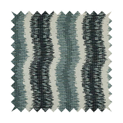 Blue Grey Colour Vertical Striped Pattern Soft Chenille Upholstery Fabric JO-1215 - Handmade Cushions
