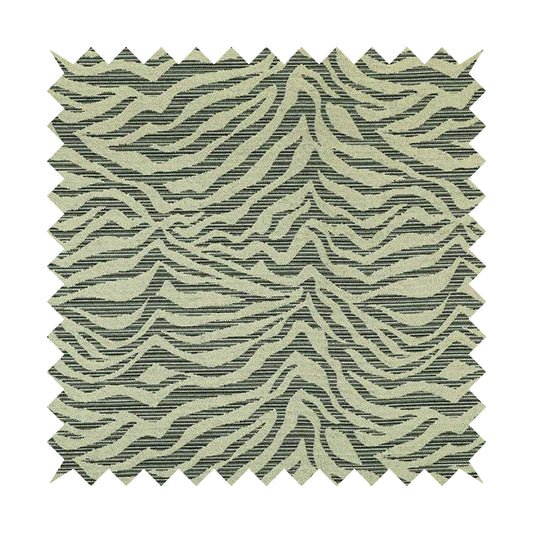 Animal Inspired Striped Zebra Pattern Grey Beige Colour Chenille Furnishing Upholstery Fabric JO-1216
