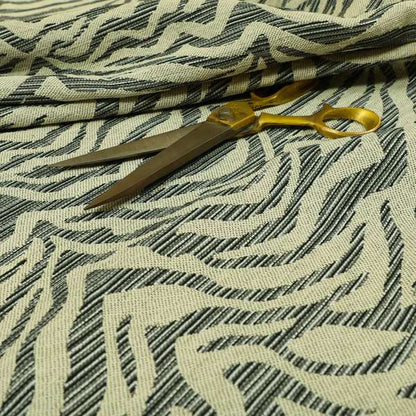 Animal Inspired Striped Zebra Pattern Grey Beige Colour Chenille Furnishing Upholstery Fabric JO-1216 - Handmade Cushions