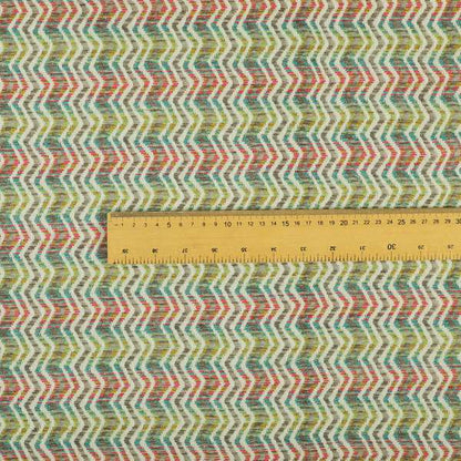 Multicoloured With Grey Main Colour Vertically Striped Chenille Furnishing Fabric JO-1217 - Made To Measure Curtains