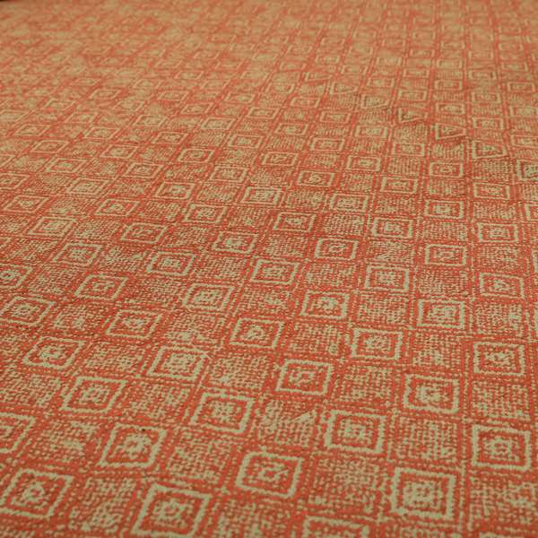 Terracotta Red Colour Tribal Theme Pattern Chenille Upholstery Fabrics JO-1221 - Handmade Cushions