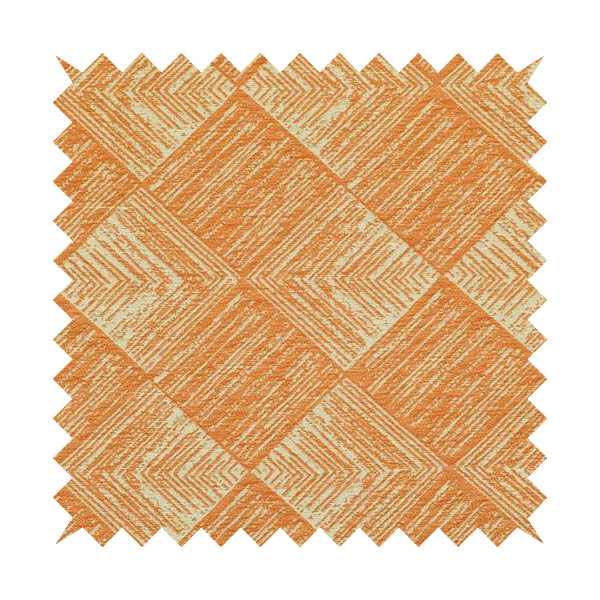 Orange Beige Colour Symmetrical Cubed Pattern Furnishing Upholstery Fabric JO-1223 - Made To Measure Curtains