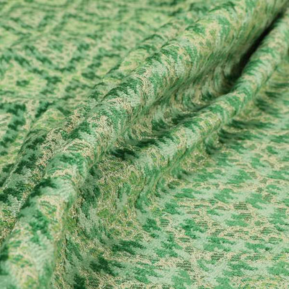 Green Colour Raised Velvet Abstract Diamond Pattern Upholstery Fabric JO-1226 - Roman Blinds