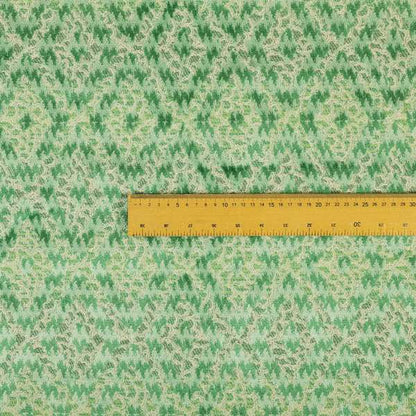 Green Colour Raised Velvet Abstract Diamond Pattern Upholstery Fabric JO-1226 - Roman Blinds