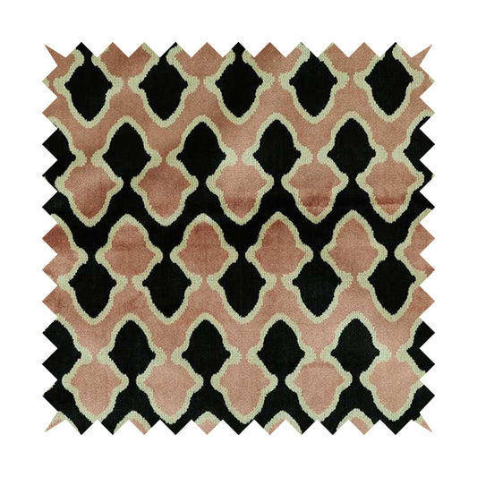 Pink Black Colour Pattern Soft Velvet Upholstery Fabric JO-1228