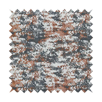 Camouflage Pattern Furnishing Fabric In Blue Orange White Woven Soft Chenille Fabric JO-123 - Roman Blinds