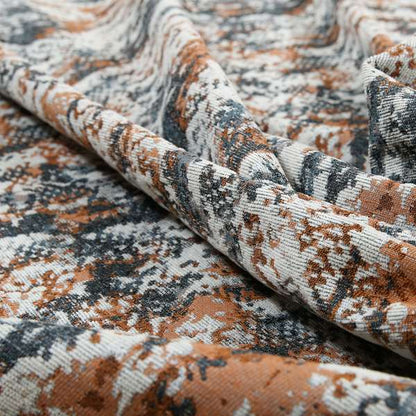 Camouflage Pattern Furnishing Fabric In Blue Orange White Woven Soft Chenille Fabric JO-123 - Made To Measure Curtains