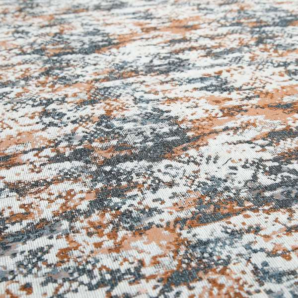 Camouflage Pattern Furnishing Fabric In Blue Orange White Woven Soft Chenille Fabric JO-123 - Made To Measure Curtains