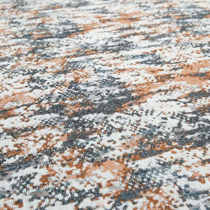 Camouflage Pattern Furnishing Fabric In Blue Orange White Woven Soft Chenille Fabric JO-123 - Made To Measure Curtains