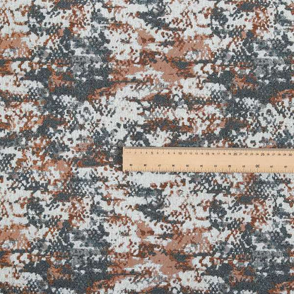 Camouflage Pattern Furnishing Fabric In Blue Orange White Woven Soft Chenille Fabric JO-123 - Roman Blinds