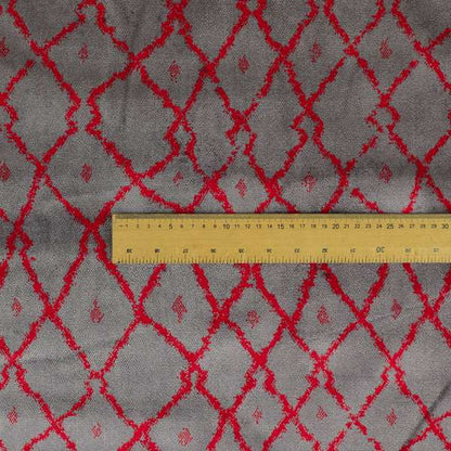 Red Soft Shiny Violet Purple Background Colour Pattern Soft Velvet Upholstery Fabric JO-1230