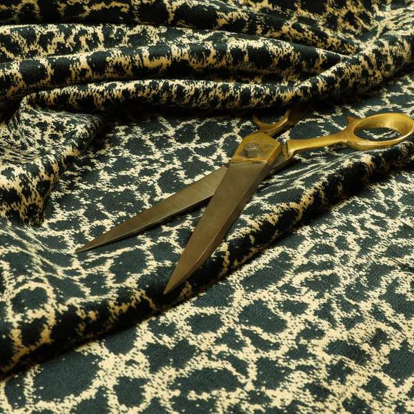 Navy Blue Gold Background Colour Pebble Pattern Soft Velvet Upholstery Fabric JO-1233 - Roman Blinds