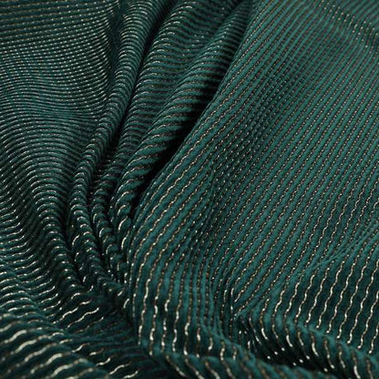 Blue Teal Colour Wave Striped Semi Plain Pattern Soft Chenille Upholstery Fabric JO-1235 - Made To Measure Curtains