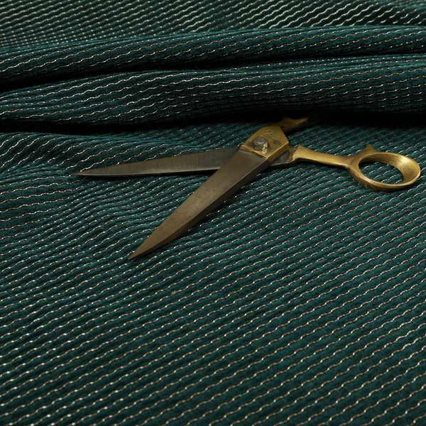 Blue Teal Colour Wave Striped Semi Plain Pattern Soft Chenille Upholstery Fabric JO-1235 - Handmade Cushions