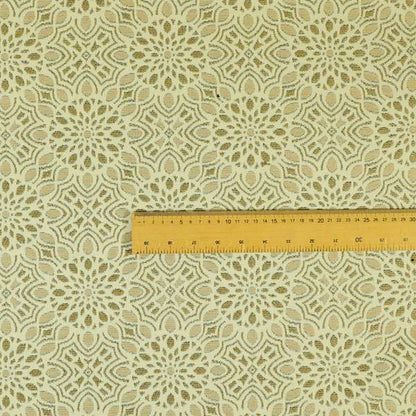 Uniformed Medallion Pattern Theme Beige Colour Pattern Chenille Jacquard Fabric JO-1236 - Made To Measure Curtains