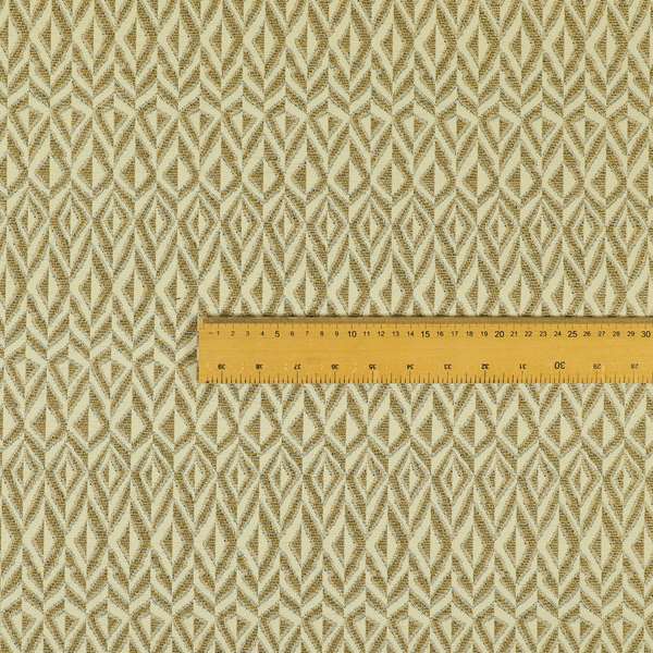 Uniformed Geometric Pattern Theme Beige Colour Pattern Chenille Jacquard Fabric JO-1237 - Made To Measure Curtains