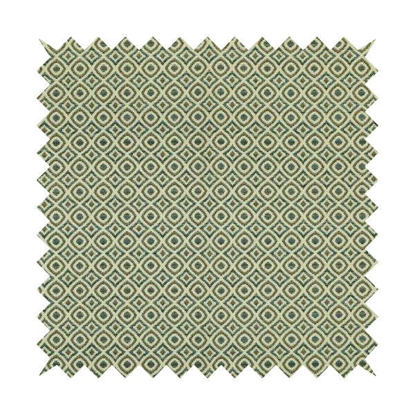 Trellis Diamond Pattern Brown Blue Chenille Furnishing Curtains Upholstery Fabric JO-1245 - Roman Blinds