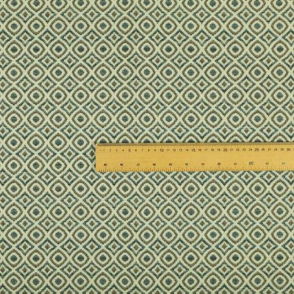 Trellis Diamond Pattern Brown Blue Chenille Furnishing Curtains Upholstery Fabric JO-1245 - Roman Blinds