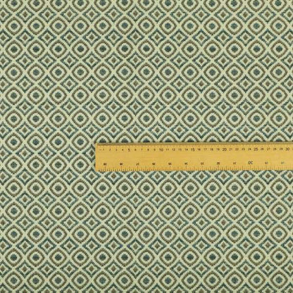 Trellis Diamond Pattern Brown Blue Chenille Furnishing Curtains Upholstery Fabric JO-1245 - Made To Measure Curtains