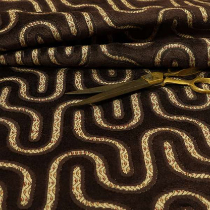 Wave Pattern Stripe Purple Colour Velvet Upholstery Fabric JO-1248 - Handmade Cushions