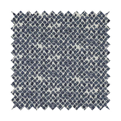 Paved Effect Pattern Blue Colour Chenille Furnishing Curtains Fabric JO-1250 - Made To Measure Curtains