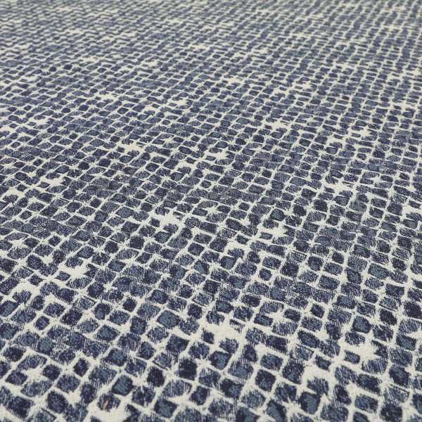 Paved Effect Pattern Blue Colour Chenille Furnishing Curtains Fabric JO-1250