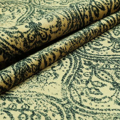 Medallion Pattern Velvet Material Beige Navy Blue Upholstery Fabric JO-1252 - Roman Blinds