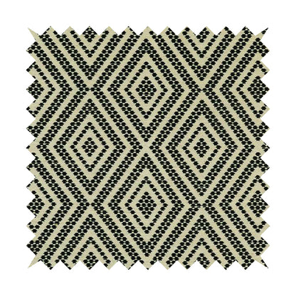 Diamond Shaped Geometric Spotted Pattern Chenille Black Furnishing Fabrics JO-1254 - Handmade Cushions