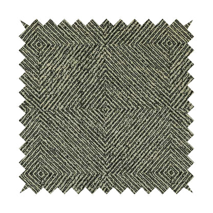 Black Brown Coloured Geometric Pattern 3D Effect Stripe Chenille Upholstery Curtains Fabric JO-1259 - Roman Blinds