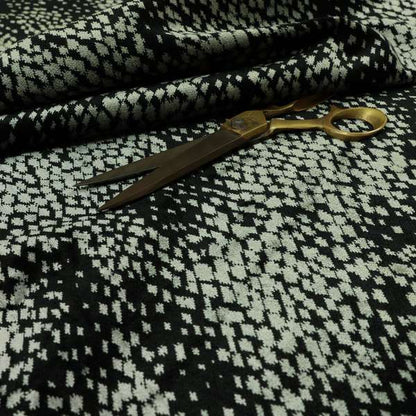 Camouflage Pattern Black Grey Colour Quality Thick Velvet Upholstery Fabric JO-1264 - Made To Measure Curtains