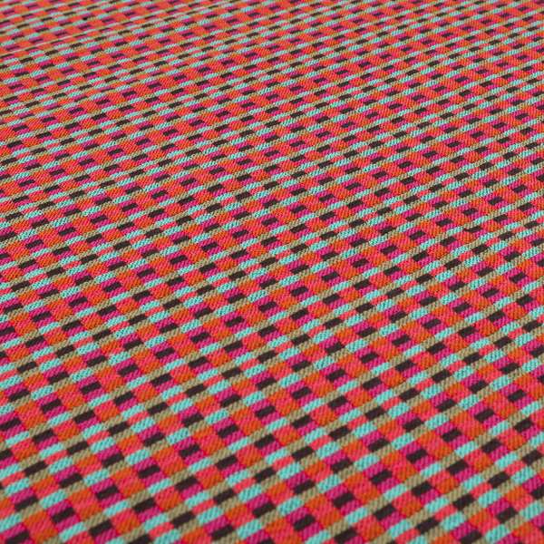 Multicoloured Polka Square Retro Pattern Curtains Upholstery Fabric JO-1267