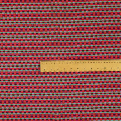 Multicoloured Polka Square Retro Pattern Curtains Upholstery Fabric JO-1267 - Roman Blinds