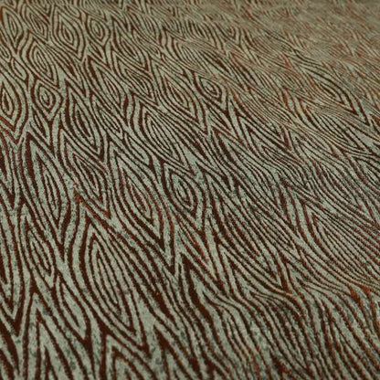 Striped Stripes Theme Pattern Grey Orange Shine Furnishing Upholstery Fabric JO-1276