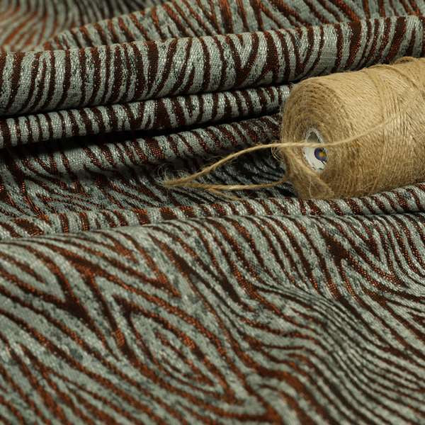 Striped Stripes Theme Pattern Grey Orange Shine Furnishing Upholstery Fabric JO-1276 - Made To Measure Curtains