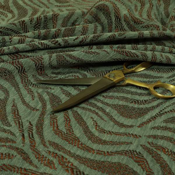 Flame Pattern Grey Orange Colour Chenille Upholstery Fabric JO-1277 - Roman Blinds