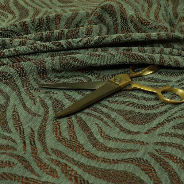 Flame Pattern Grey Orange Colour Chenille Upholstery Fabric JO-1277 - Made To Measure Curtains