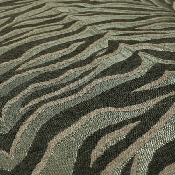 Animal Theme Stripe Pattern Grey Colour Chenille Upholstery Fabric JO-1278 - Made To Measure Curtains