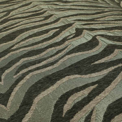 Animal Theme Stripe Pattern Grey Colour Chenille Upholstery Fabric JO-1278 - Handmade Cushions