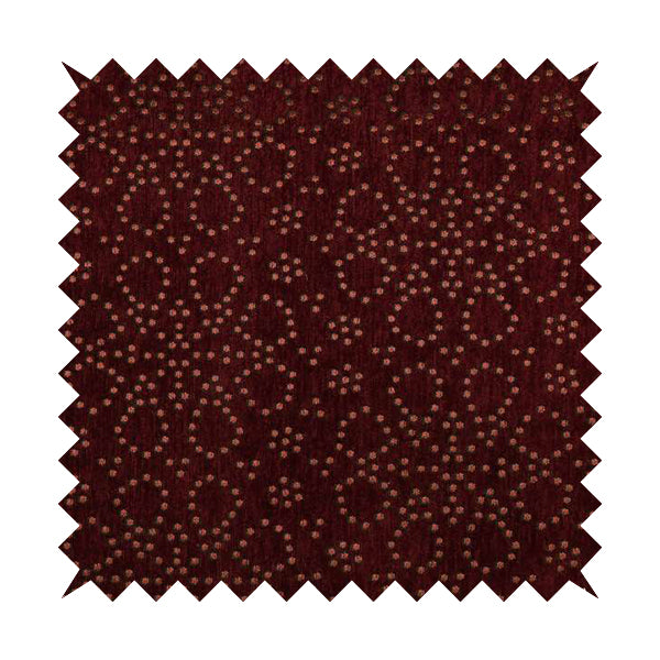 Vegas Wine Plum Shine Effect Geometric Dotted Pattern Soft Chenille Upholstery Fabric JO-128 - Roman Blinds