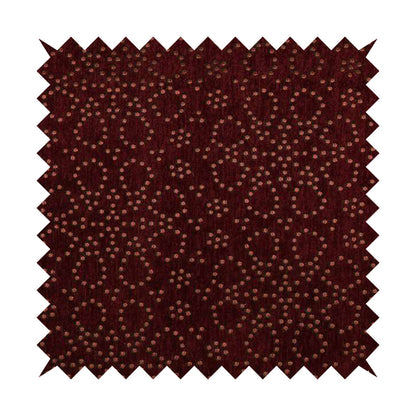 Vegas Wine Plum Shine Effect Geometric Dotted Pattern Soft Chenille Upholstery Fabric JO-128 - Roman Blinds