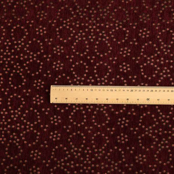 Vegas Wine Plum Shine Effect Geometric Dotted Pattern Soft Chenille Upholstery Fabric JO-128 - Made To Measure Curtains