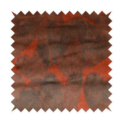 Heart Shaped Pattern Terracotta Red Grey Colour Heavy Velvet Upholstery Fabric JO-1282 - Roman Blinds