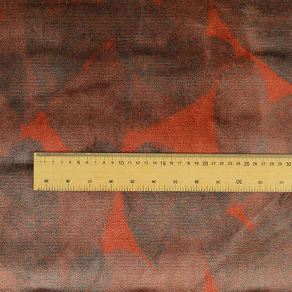 Heart Shaped Pattern Terracotta Red Grey Colour Heavy Velvet Upholstery Fabric JO-1282 - Roman Blinds