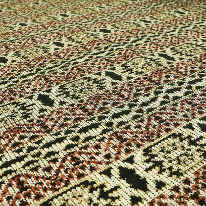 Black Yellow Red Tribal Pattern Soft Chenille Upholstery Fabric JO-1287 - Made To Measure Curtains