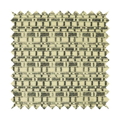 Black Beige Geometric Pattern Soft Chenille Upholstery Fabric JO-1289 - Roman Blinds