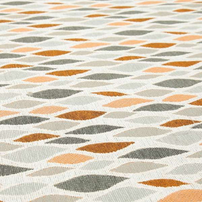 Eye Lid Pattern Fabric In Grey Orange White Colour Woven Soft Chenille Fabric JO-129 - Roman Blinds